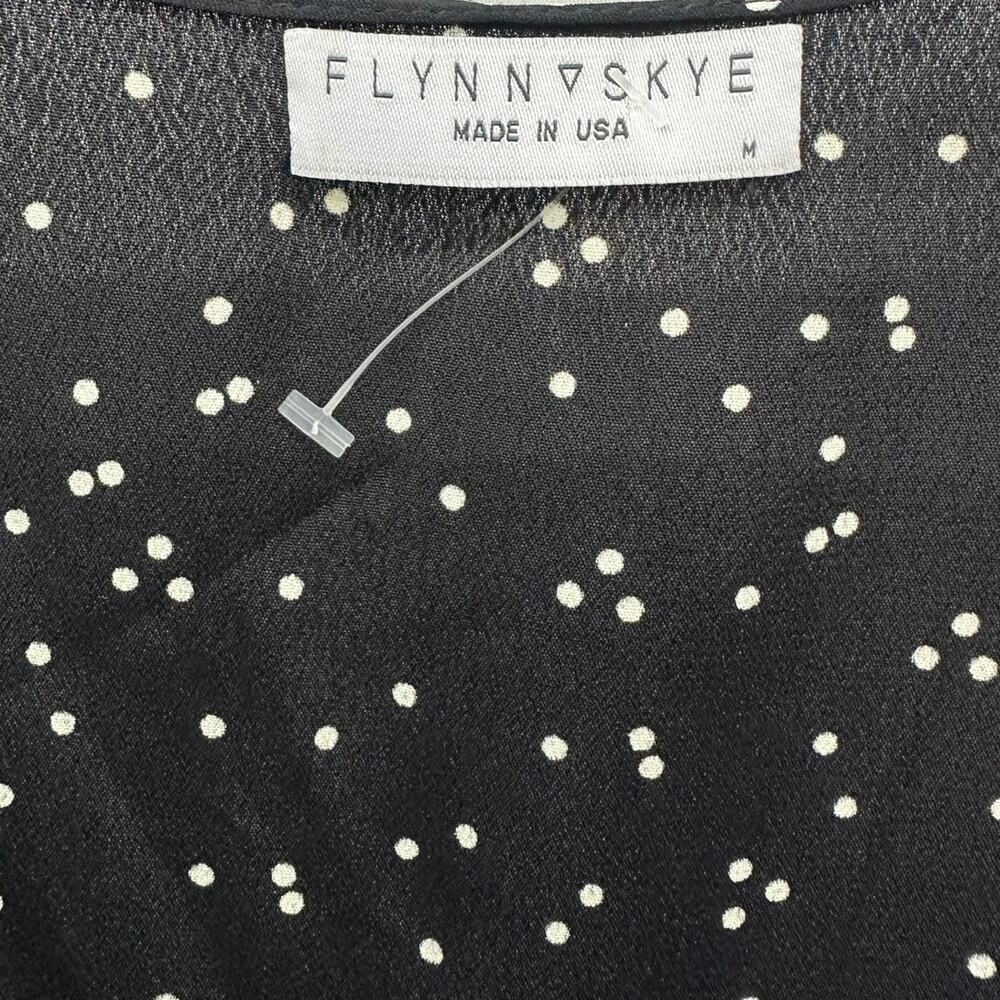 Flynn Skye Devon Wrap Dress Women's M Black White Polka Dot Cold Shoulder NWT - Picture 8 of 8